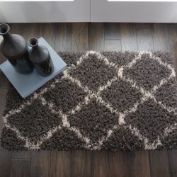 Nourison Luxe Shag LXS02 Charcoal Area Rug