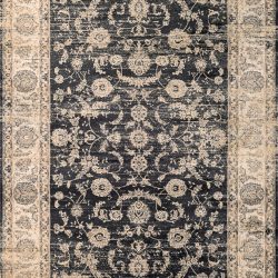 Couristan ZAHARA FLORAL EMBLEM BLACK Area Rug