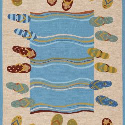Couristan OUTDOOR ESCAPE SANDALS SAND Area Rug