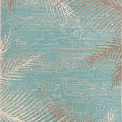 Couristan MONACO TROPICAL PALMS AQUA Area Rug