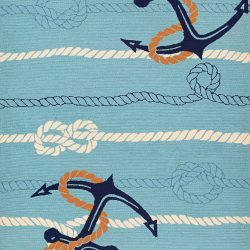 Couristan OUTDOOR ESCAPE ANCHORBEND OCEAN BLUE Area Rug