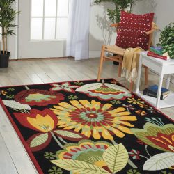 Nourison Fantasy FA12 Black Area Rug