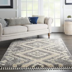 Nourison Oslo Shag OSL02 Grey Area Rug
