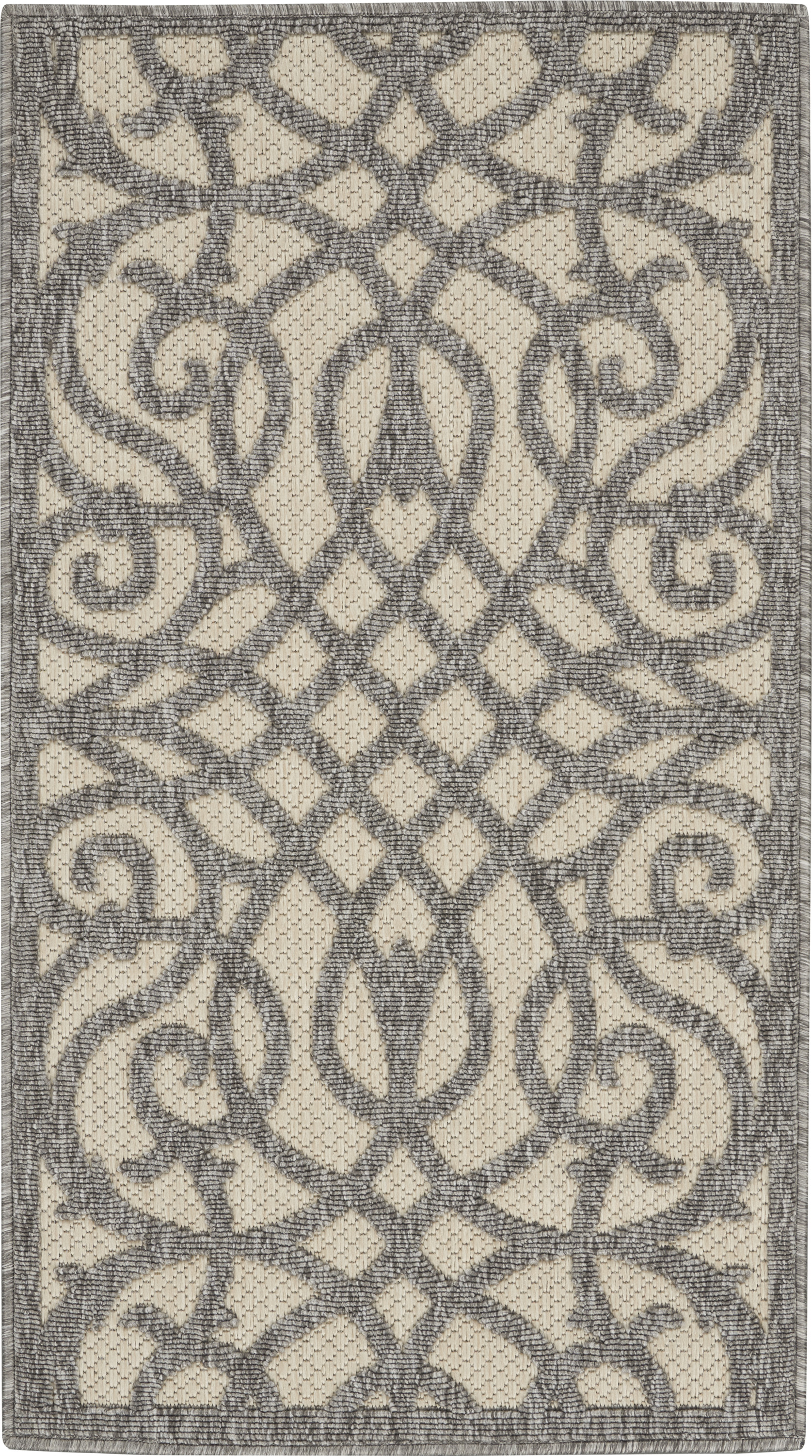 Nourison Cozumel CZM04 Cream Grey Area Rug - Image 2