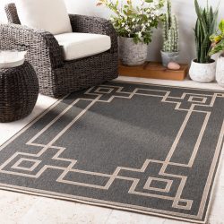 Alternative view of Surya Alfresco ALF-9630 Black Area Rug
