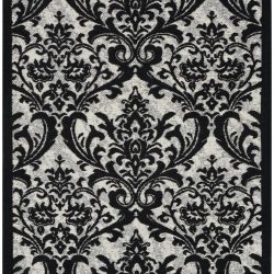 Alternative view of Nourison Damask DAS02 Black Area Rug