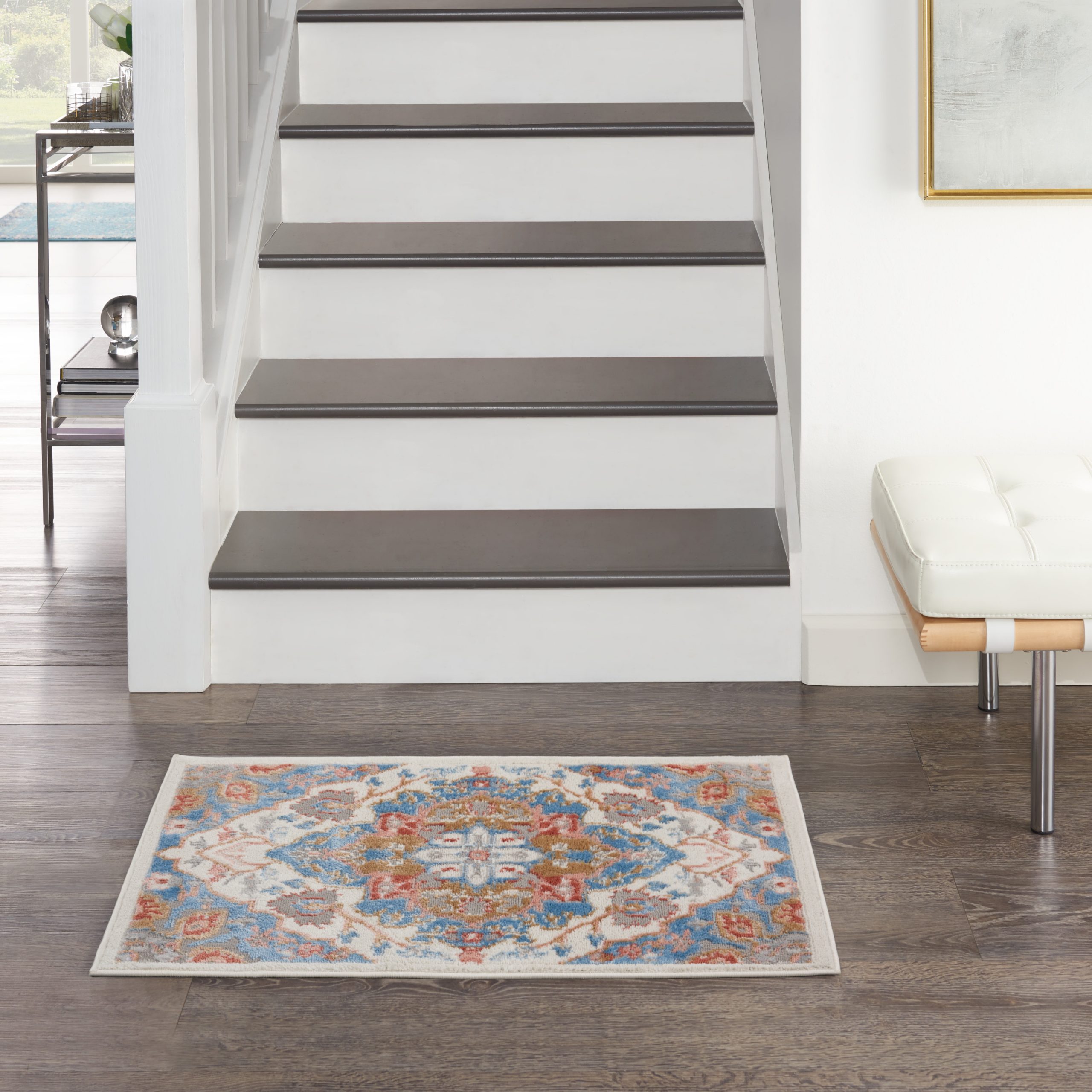 Nourison Elation ETN09 Ivory Blue Area Rug
