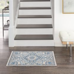 Nourison Elation ETN10 Ivory Blue Area Rug