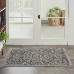 Nourison Damask DAS01 Grey Area Rug