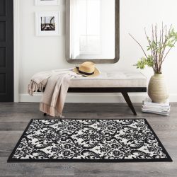 Nourison Damask DAS02 Black Area Rug