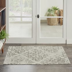 Nourison Damask DAS03 Ivory Area Rug