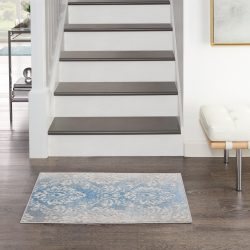 Nourison Elation ETN03 Ivory Blue Area Rug