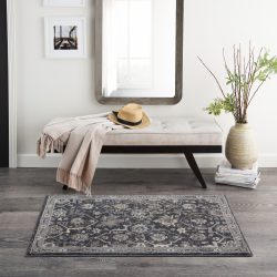 Nourison Moroccan Celebration KI385 Navy Area Rug