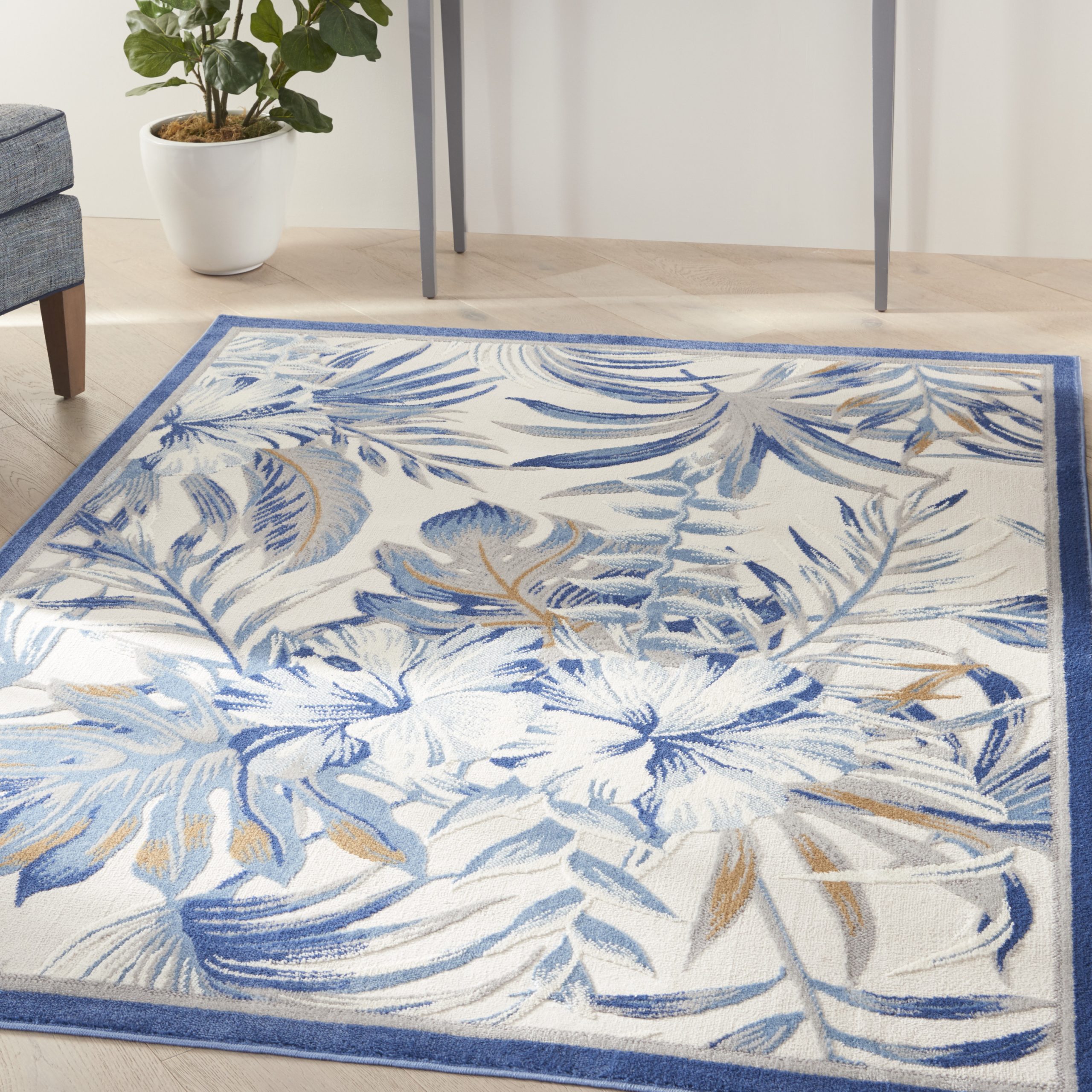 Nourison Seaside SDS02 Ivory Blue Area Rug
