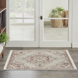 Nourison Carina CNA01 Brick Silver Area Rug