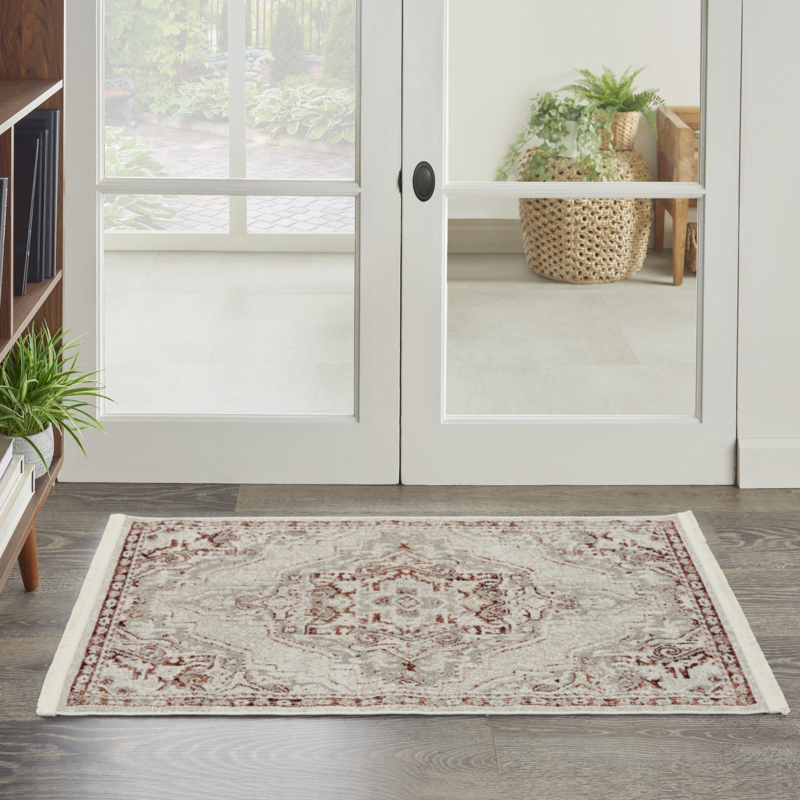 Nourison Carina CNA01 Brick Silver Area Rug