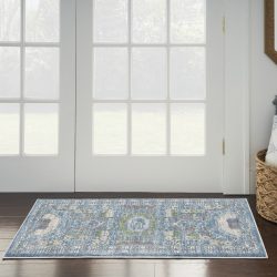 Nourison Ankara Global ANR17 Ivory Light Blue Area Rug