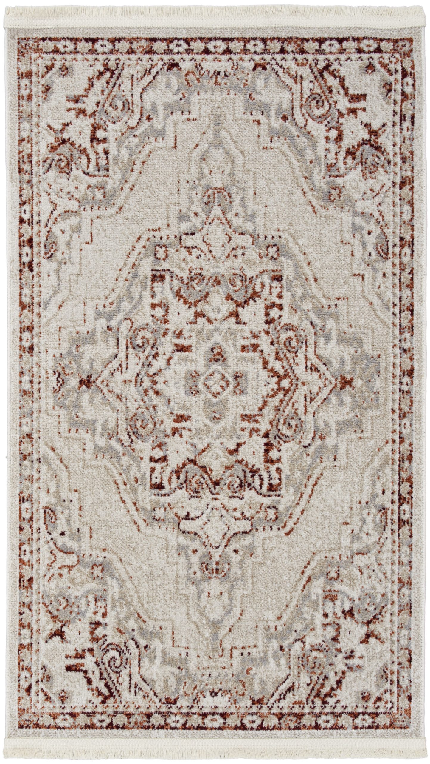 Nourison Carina CNA01 Brick Silver Area Rug - Image 2