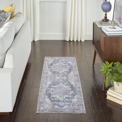Nicole Curtis Machine Washable Series 1 SR101 Light Blue Multi Area Rug