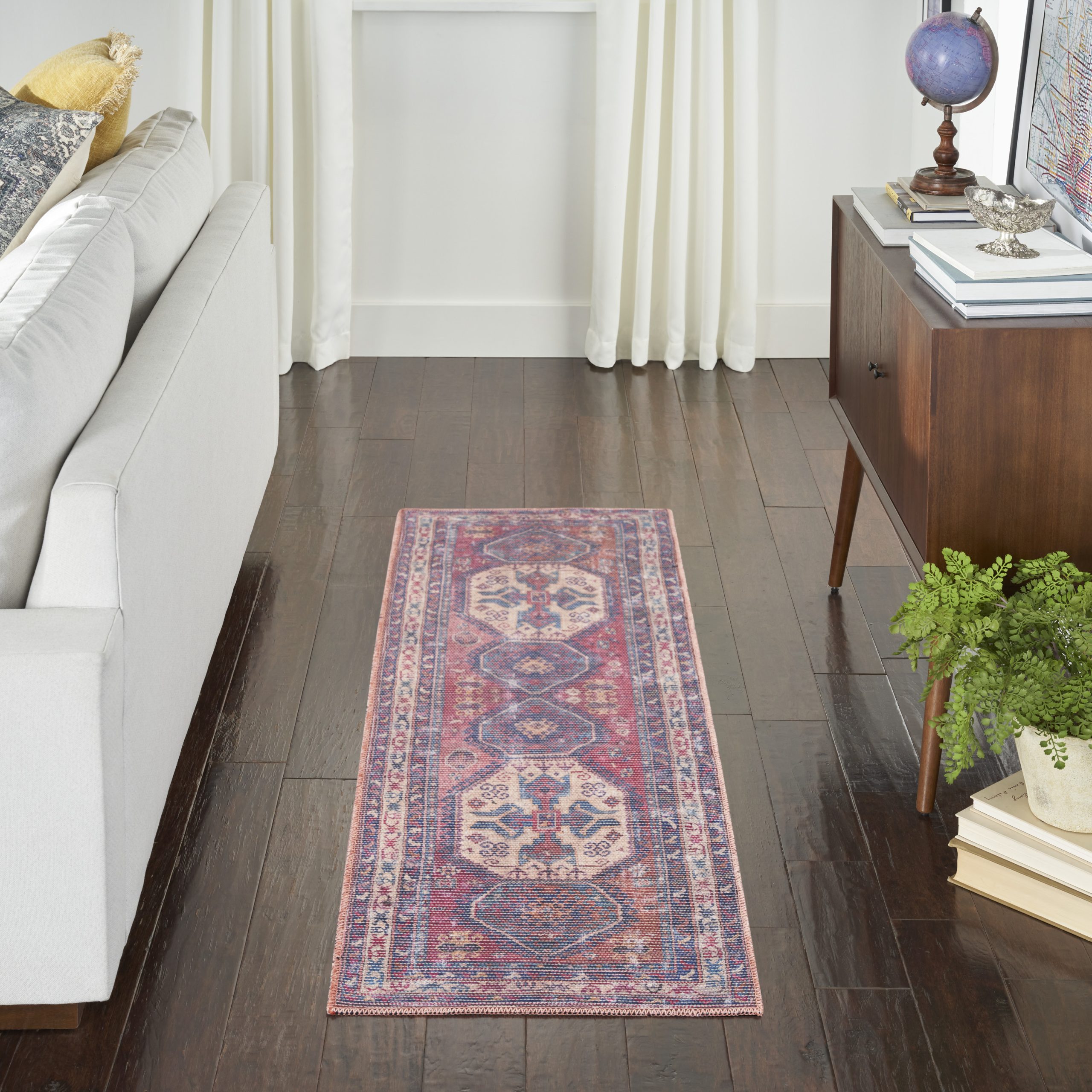 Nicole Curtis Machine Washable Series 1 SR105 Red Area Rug