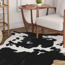 Couristan PRAIRIE HIDES LARVIK IVORY-BLACK Area Rug