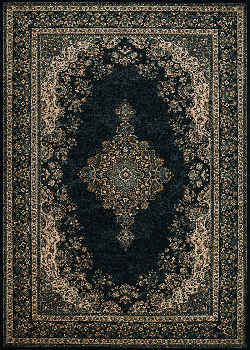 Couristan OLD WORLD CLASSIC ANTIQUE KERMAN BLACK Area Rug