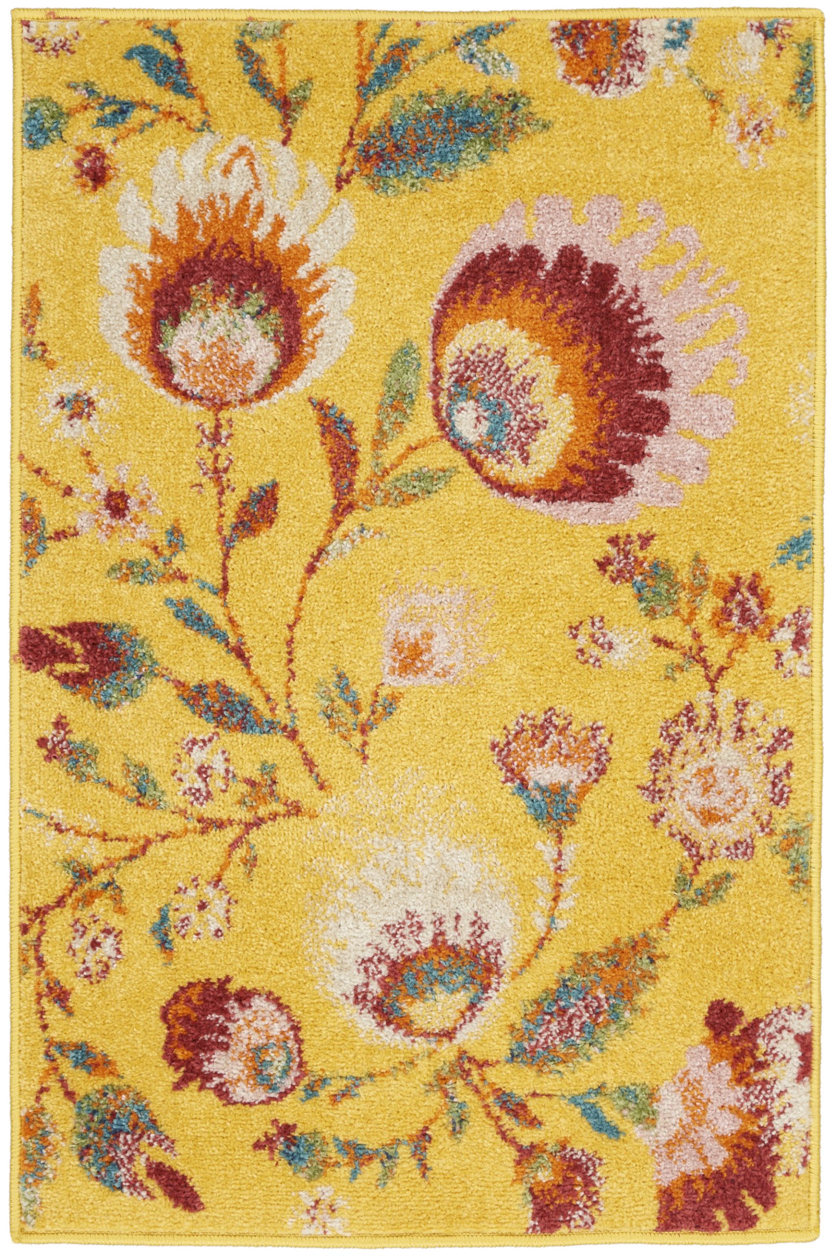 Nourison Allur ALR08 Yellow Multicolor Area Rug - Image 2