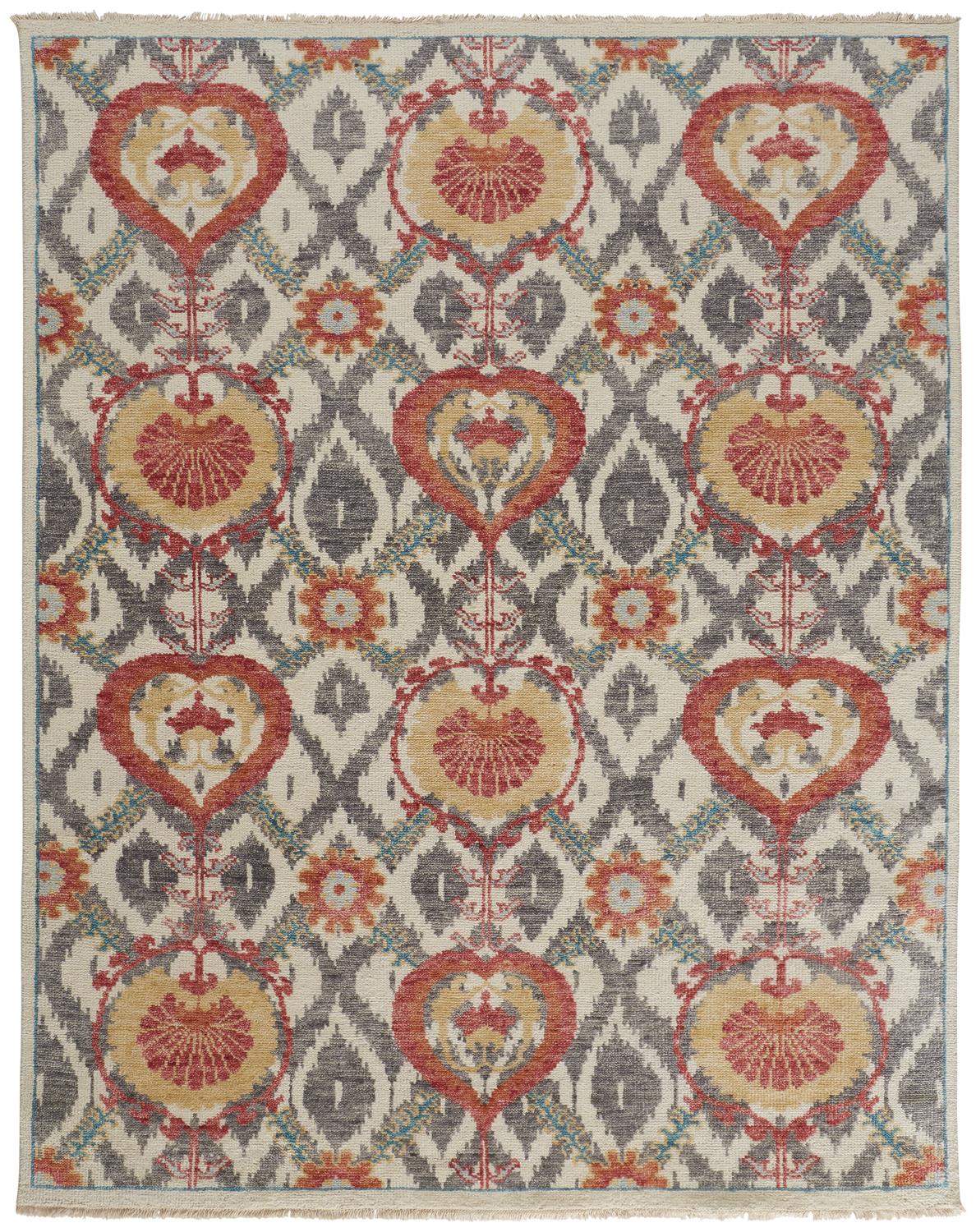 Feizy Beall Ornamental 6712F Orange Area Rug - Image 2