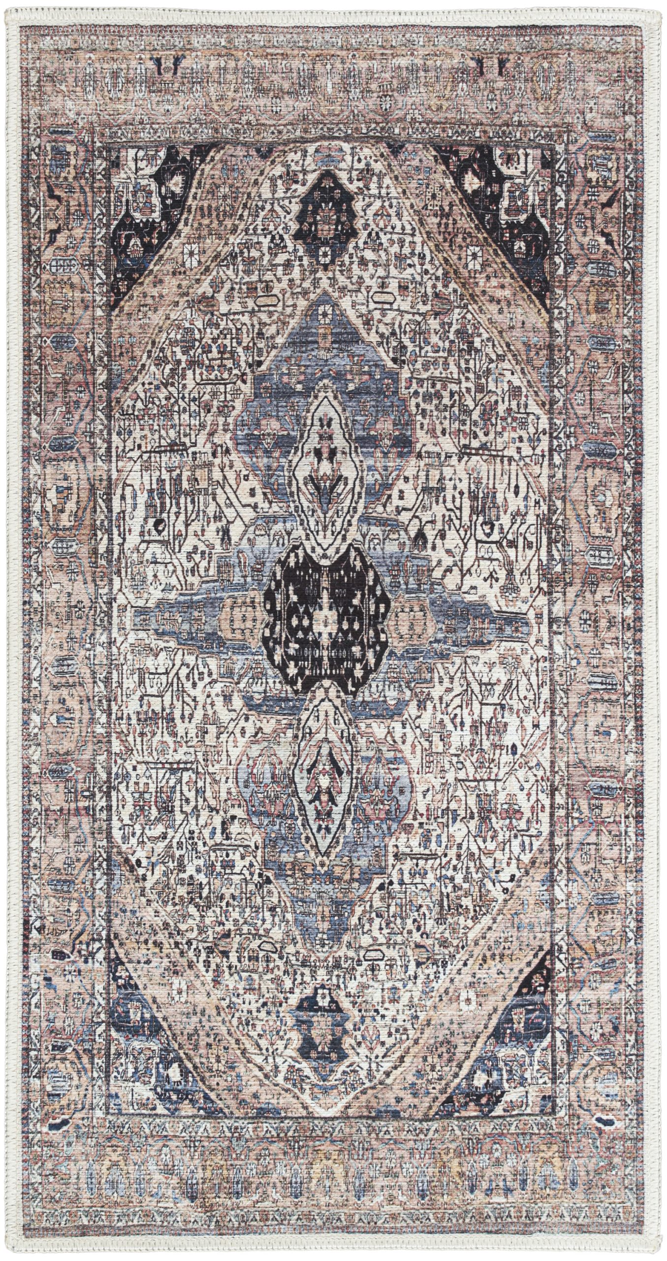 Nourison Grand Washables GRW05 Ivory Blue Area Rug - Image 2