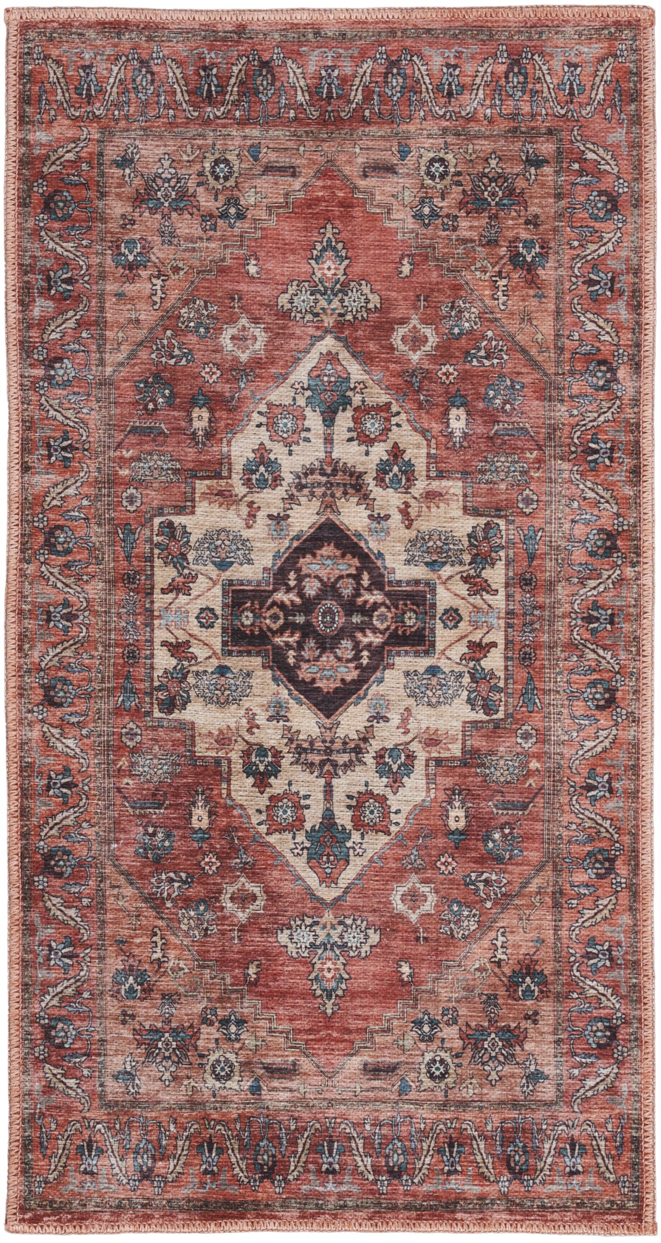 Nourison Grand Washables GRW03 Rust Multicolor Area Rug - Image 2