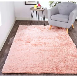 Feizy Indochine Solid Color 4550F Pink Area Rug