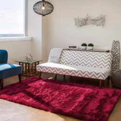 Feizy Indochine Solid Color 4550F Red Area Rug