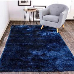 Feizy Indochine Solid Color 4550F Blue Area Rug