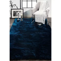 Feizy Indochine Solid Color 4550F Teal Area Rug