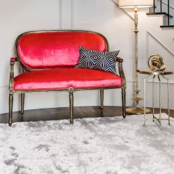 Feizy Indochine Solid Color 4550F White Area Rug