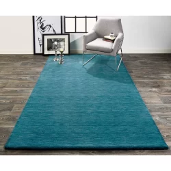 Feizy Luna Solid Color 8049F Teal Area Rug