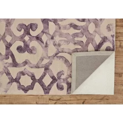 Alternative view of Feizy Lorrain Print 8564F Purple Area Rug