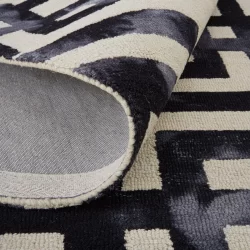 Alternative view of Feizy Lorrain Print 8568F Black Area Rug