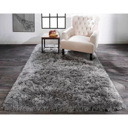 Feizy Beckley Solid Color 4450F Grey Area Rug