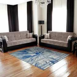 Alternative view of Feizy Brixton Print 3601F Blue Area Rug