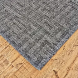 Alternative view of Feizy Gramercy Mosaic 6325F Silver Area Rug