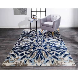 Feizy Milton Ikat 3467F Blue Area Rug