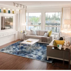 Feizy Milton Medallion 3471F Blue Area Rug