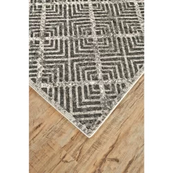 Alternative view of Feizy Katari Distressed 3380F Grey Area Rug