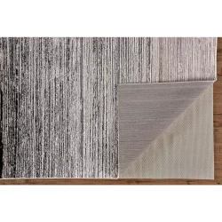 Alternative view of Feizy Micah Gradient 3337F Black Area Rug