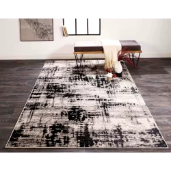 Feizy Micah Print 3339F Silver Area Rug