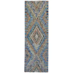 Alternative view of Feizy Isleta Diamond 8443F Blue Area Rug