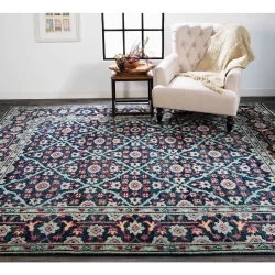 Feizy Piraj Ornamental 6463F Teal Area Rug