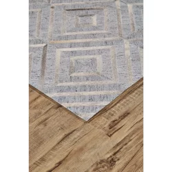 Alternative view of Feizy Fannin Geometric 0754F Grey Area Rug