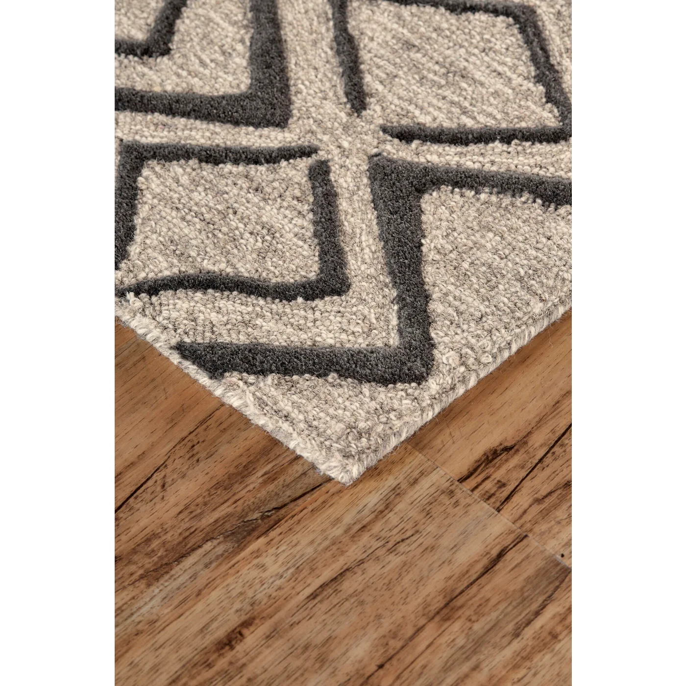 Feizy Enzo Geometric 8733F Taupe Area Rug - Image 4